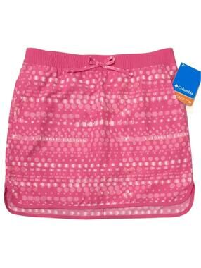 NEW Columbia Pink and White Omni-Shade Sun Protection Skort Girls L 14/16
